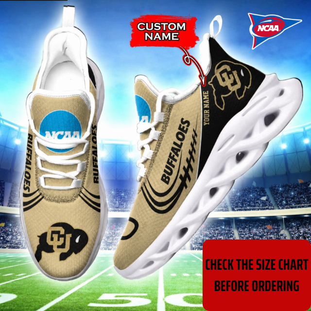 FLASH SALE - NEW CUSTOMIZED NCAA FBS20 CRB COLORADO BUFFALOES CLUNKY SNEAKERS
