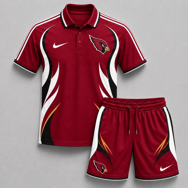 EXCLUSIVE EDITION - NEW CUSTOMIZED | NFL20 ARC ARIZONA CARDINALS POLO SHIRT & SHORT PANTS SET