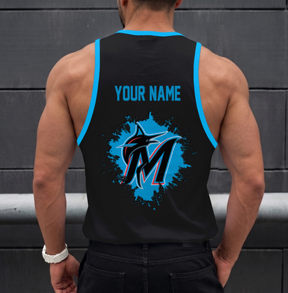 FINAL SALE - NEW CUSTOMIZED MLB20 MIAMI MARLINS UNISEX TANK TOP