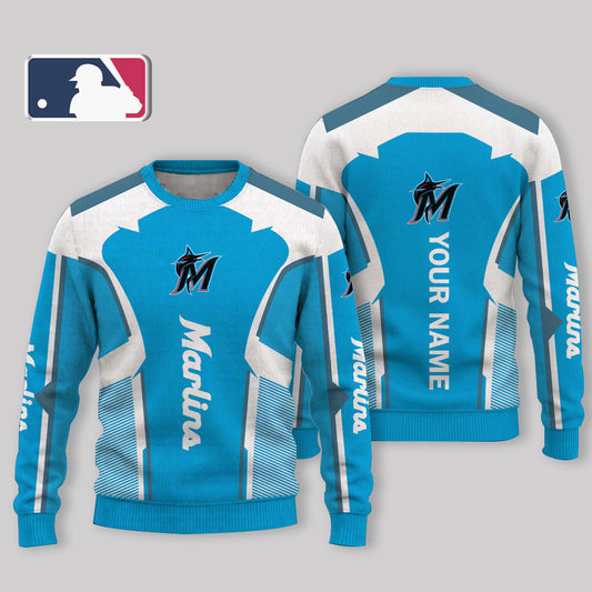 LIMITED EDITION - NEW CUSTOMIZED MLB20 MMS MIAMI MARLINS UGLY SWEATER