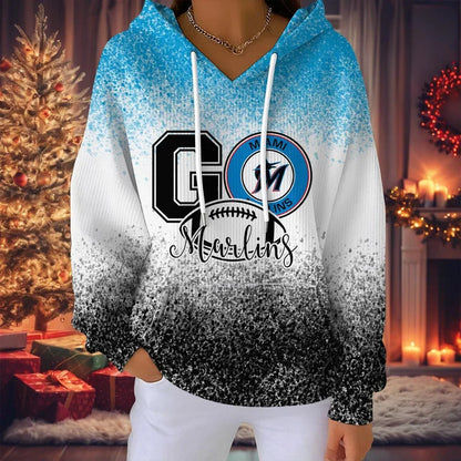 LIMITED EDITION - NEW CUSTOMIZED MLB20 MMS MIAMI MARLINS RIBBED HOODIE & SWEATSHIRT