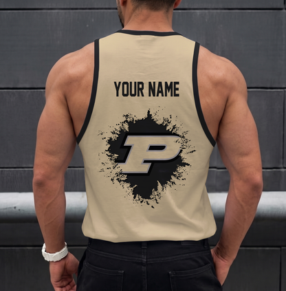 EXCLUSIVE EDTION - NEW CUSTOMIZED NCAA MAM20 PUB PURDUE BOILERMAKERS STRAPPY UNISEX TANK TOP