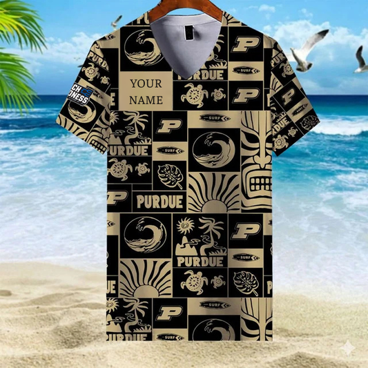 LIMITED EDITION - NEW CUSTOMIZED NCAA MAM20 PUB PU BOILERMAKERS V-NECK FEMALE SHIRT