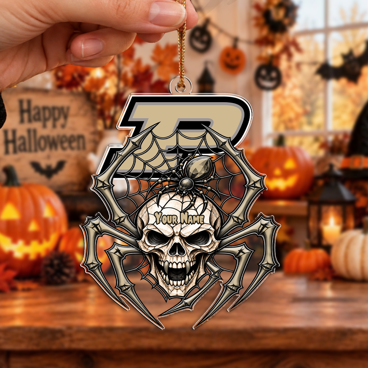 FINAL SALE - NEW CUSTOMIZED NCAA MAM20 PUB PURDUE BOILERMAKERS HALLOWEEN ACRYLIC ORNAMENT