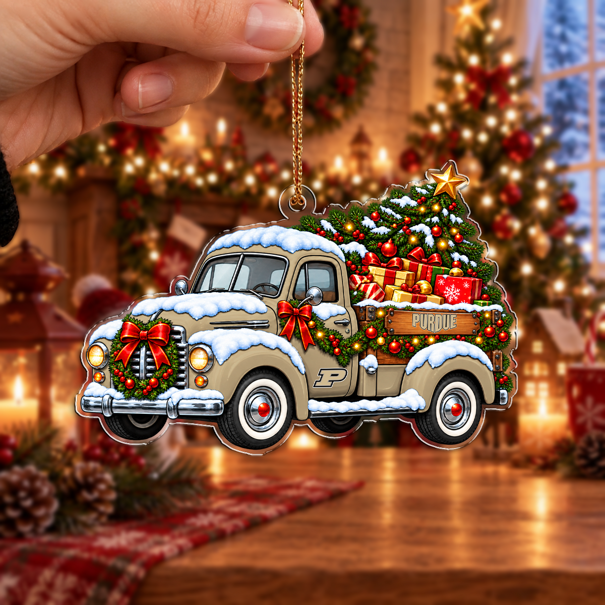 FLASH SALE - NEW CUSTOMIZED NCAA MAM20 PUB PURDUE BOILERMAKERS CHRISTMAS ACRYLIC ORNAMENT