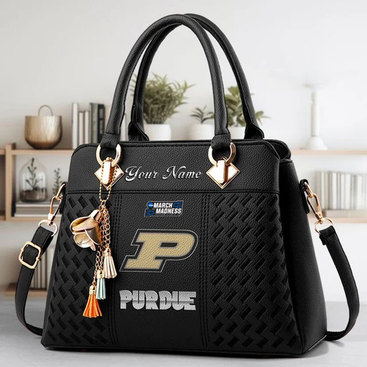 VIRAL EDITON - NEW CUSTOMIZED NCAA MAM20 PUB PU BOILERMAKERS ZIP HANDBAG MULTICOLOR