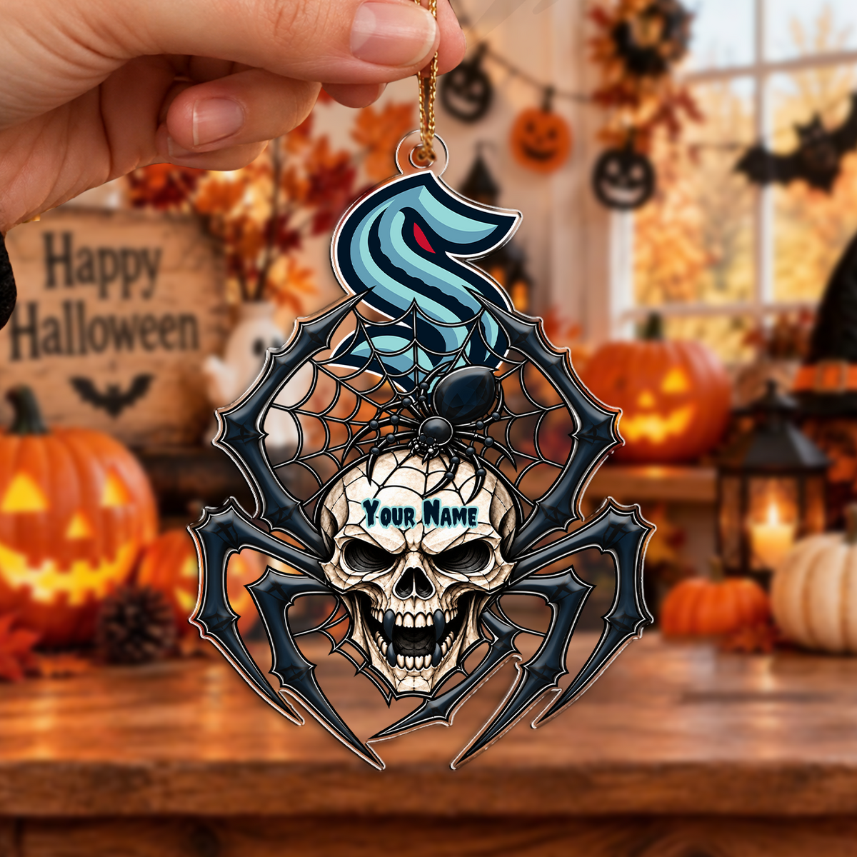 FINAL SALE - NEW CUSTOMIZED NHL20 STK SEATTLE KRAKEN HALLOWEEN ACRYLIC ORNAMENT