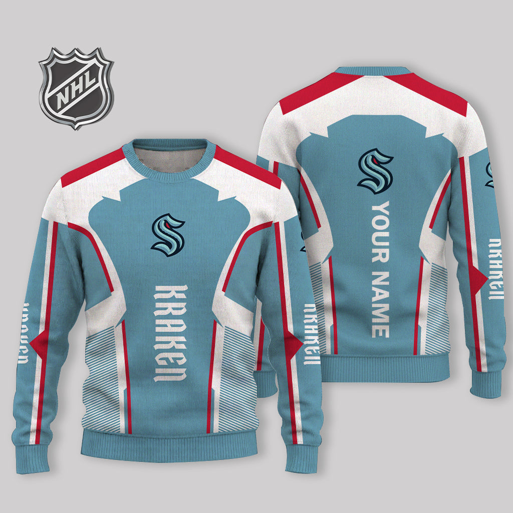 LIMITED EDITION - NEW CUSTOMIZED NHL20 STK SEATTLE KRAKEN UGLY SWEATER