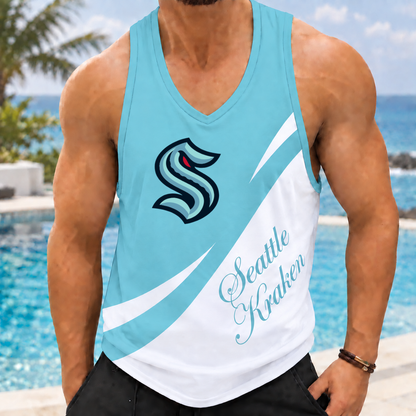 LIMITED EDITION - NEW CUSTOMIZED NHL20 STK SEATTLE KRAKEN MEN'S TANK TOP