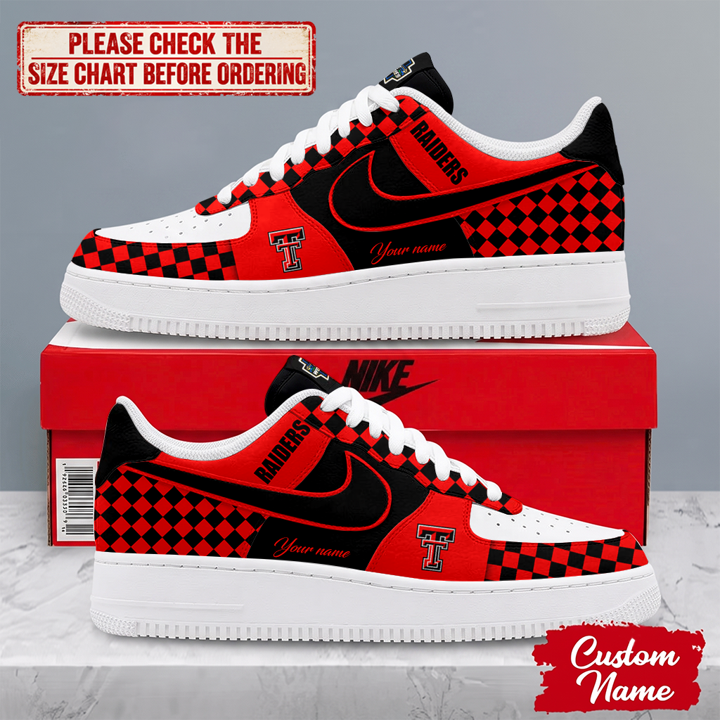 SPECIAL EDITION - NEW CUSTOMIZED NCAA CWS20 TRR TEXAS TECH RED RAIDERS AF1 SHOES
