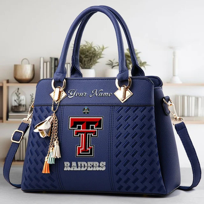 VIRAL EDITON - NEW CUSTOMIZED NCAA CWS20 TRR TR RAIDER ZIP HANDBAG MULTICOLOR