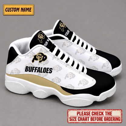 LIMITED EDITION - NEW CUSTOMIZED NCAA FBS20 CRB COLORADO BUFFALOES AIR JORDAN 13 LOW TOP SNEAKER