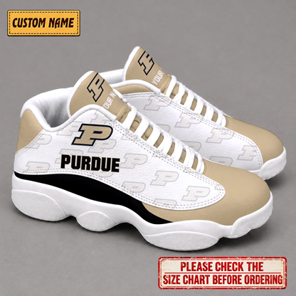 EXCLUSIVE EDITION - NEW CUSTOMIZED NCAA MAM20 PUB PURDUE BOILERMAKERS AIR JORDAN 13 LOW TOP SNEAKER