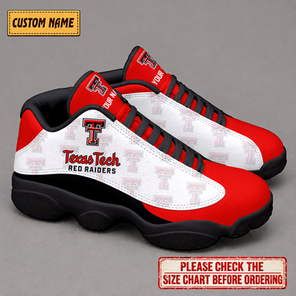 LIMITED EDITION - NEW CUSTOMIZED NCAA CWS20 TRR TEXAS TECH RED RAIDERS AIR JORDAN 13 LOW TOP SNEAKER