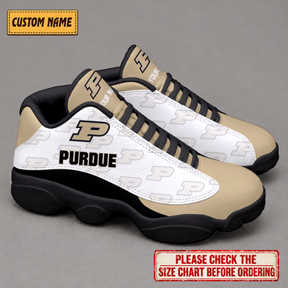 EXCLUSIVE EDITION - NEW CUSTOMIZED NCAA MAM20 PUB PURDUE BOILERMAKERS AIR JORDAN 13 LOW TOP SNEAKER