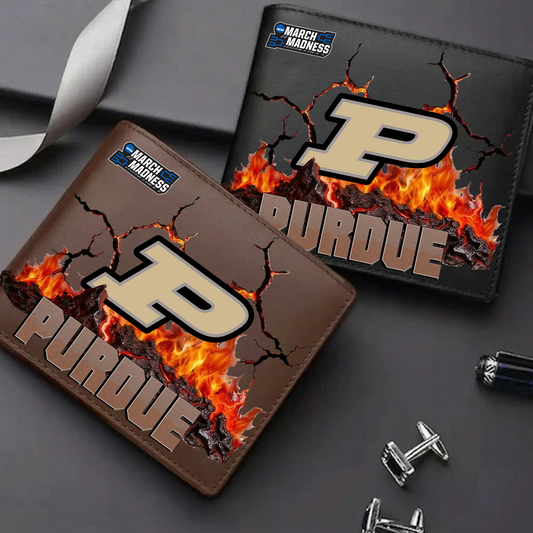 LIMITED EDITION - NEW CUSTOMIZED MAM NCAA20 PUB PU BOILERMAKERS LEATHER WALLET
