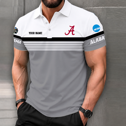 LIMITED EDITION - NEW CUSTOMIZED NCAA CWS21 ABC ALABAMA CRIMSON TIDE POLO SHIRT