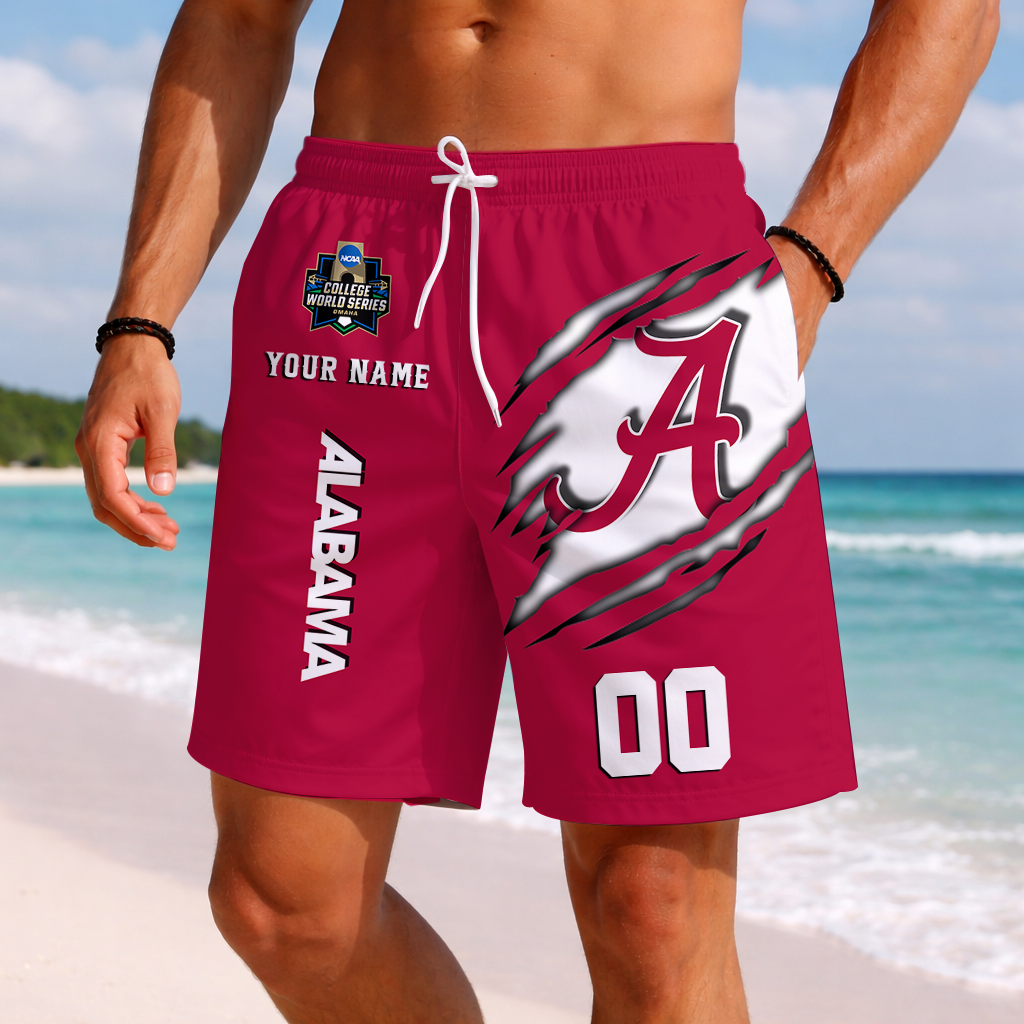 LIMITED DROP - NEW CUSTOMIZED | NCAA CWS21 ABC AB CRIMSON TIDE SHORT PANTS