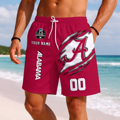 LIMITED DROP - NEW CUSTOMIZED | NCAA CWS21 ABC AB CRIMSON TIDE SHORT PANTS