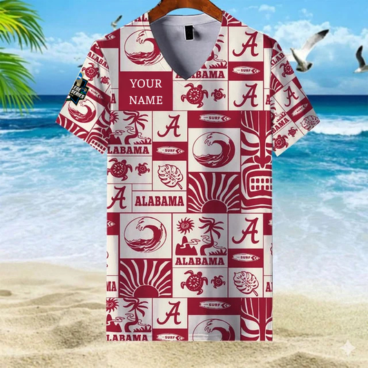 LIMITED EDITION - NEW CUSTOMIZED NCAA CWS21 ABC AB CRIMSON TIDE V-NECK FEMALE SHIRT