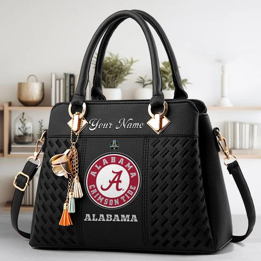 VIRAL EDITON - NEW CUSTOMIZED NCAA CWS21 ABC AB CRIMSON TIDE ZIP HANDBAG MULTICOLOR