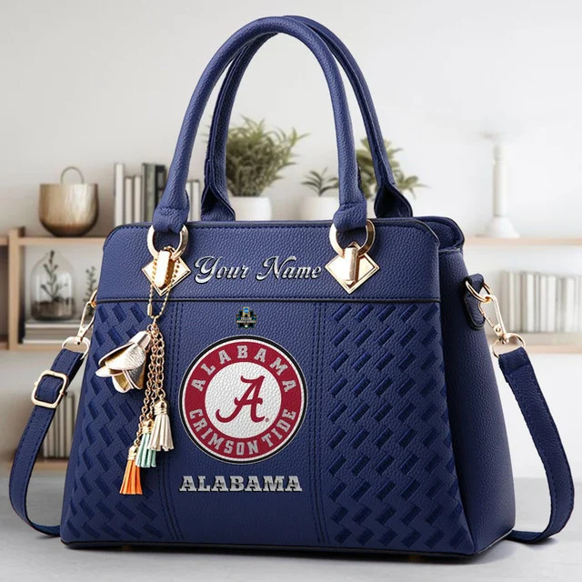 VIRAL EDITON - NEW CUSTOMIZED NCAA CWS21 ABC AB CRIMSON TIDE ZIP HANDBAG MULTICOLOR