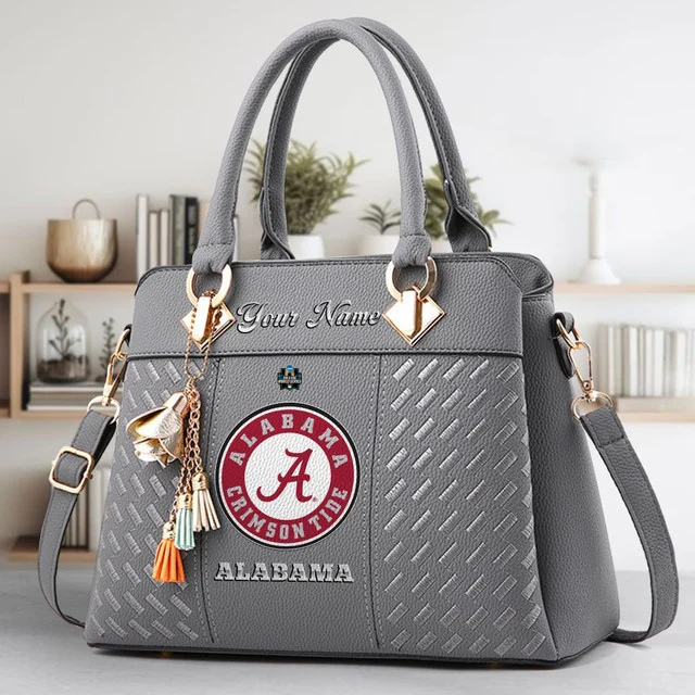 VIRAL EDITON - NEW CUSTOMIZED NCAA CWS21 ABC AB CRIMSON TIDE ZIP HANDBAG MULTICOLOR