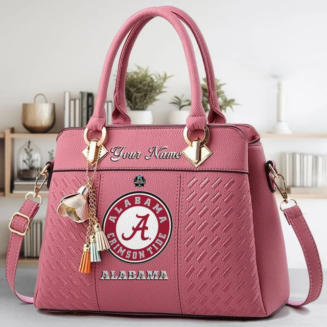 VIRAL EDITON - NEW CUSTOMIZED NCAA CWS21 ABC AB CRIMSON TIDE ZIP HANDBAG MULTICOLOR