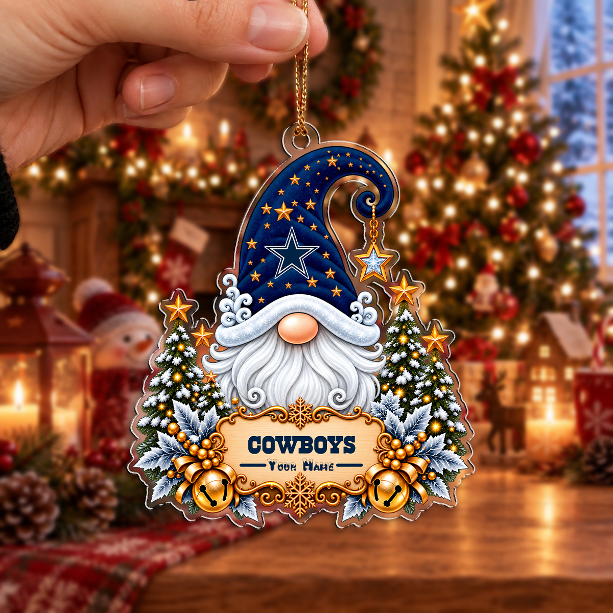 LIMITED EDITION - NEW CUSTOMIZED NFL21 DCB DALLAS COWBOYS CHRISTMAS ACRYLIC ORNAMENT