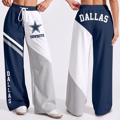 LIMITED EDITION - NEW CUSTOMIZED NFL21 DCB DALLAS COWBOYS WOMEN'S WIDE LEG PANTS