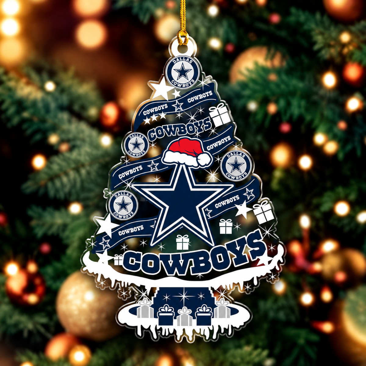 SPECIAL EDITION - NEW CUSTOMIZED NFL21 DCB DALLAS COWBOYS CHRISTMAS ACRYLIC ORNAMENT