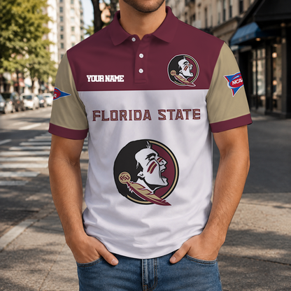 ELITE EDITION- NEW CUSTOMIZED NCAA FBS21 FLS FLORIDA STATE SEMINOLES POLO SHIRT, ZIP POLO SHIRT & T-SHIRTS