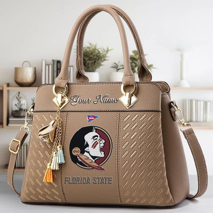 LIMITED EDITION - NEW CUSTOMIZED NCAA FBS21 FLS FL SEMINOLES ZIP HANDBAG MULTICOLOR
