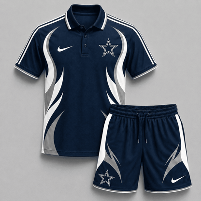 EXCLUSIVE EDITION - NEW CUSTOMIZED | NFL21 DCB DALLAS COWBOYS POLO SHIRT & SHORT PANTS SET