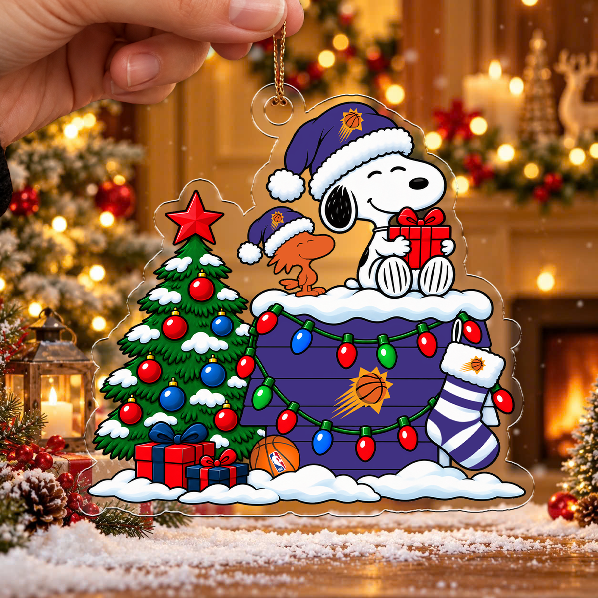 FLASH SALE - NEW CUSTOMIZED NBA21 PSU PHOENIX SUNS CHRISTMAS ACRYLIC ORNAMENT
