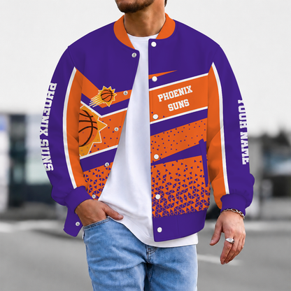 SPECIAL EDITION - NEW CUSTOMIZED NBA21 PSU PHOENIX SUNS BASEBALL JACKET, SATIN VARSITY JACKET
