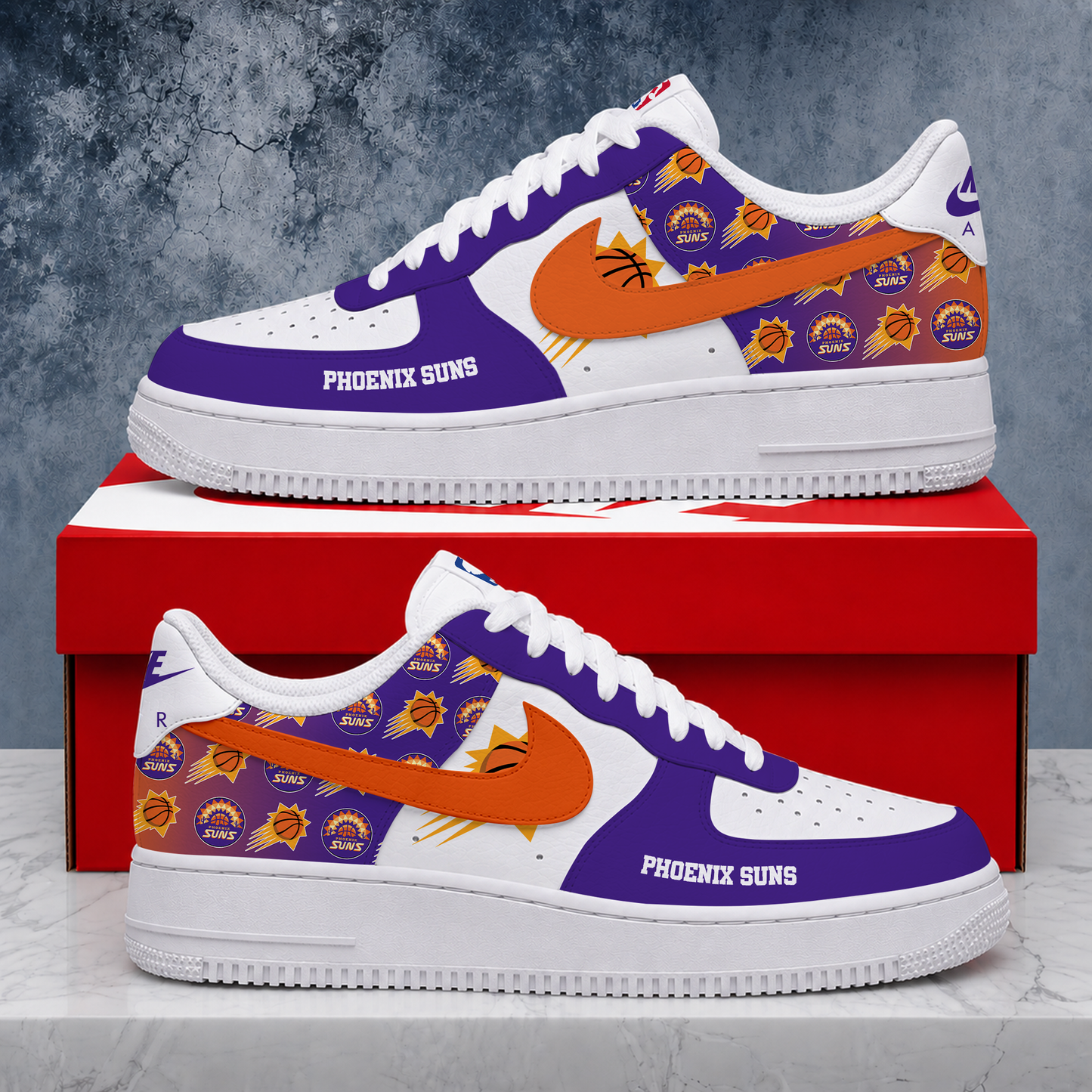 ELITE EDITION - NEW CUSTOMIZED NBA21 PSU PHOENIX SUNS AF1 SNEAKERS