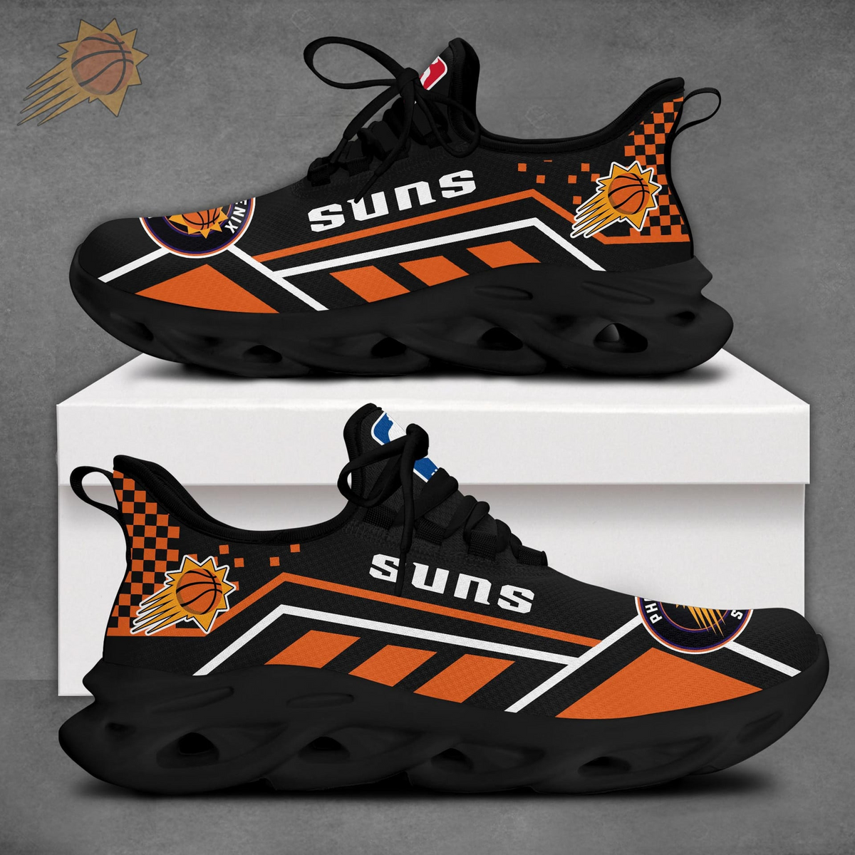 LIMITED EDITION - NEW CUSTOMIZED NBA21 PSU PHOENIX SUNS MAX SOUL SHOES