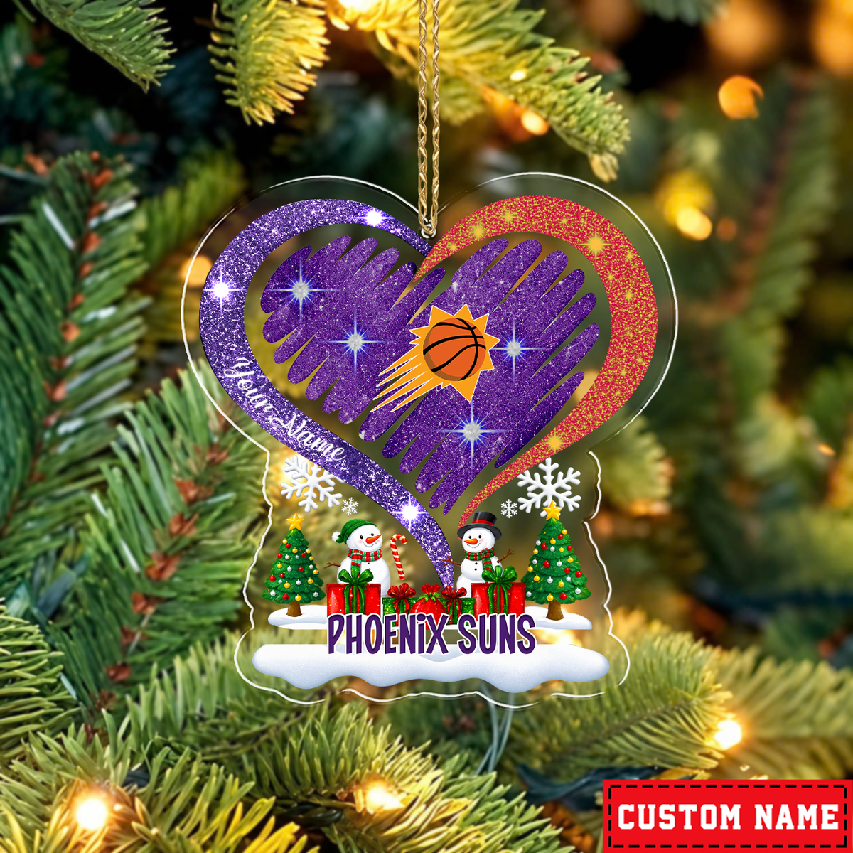 FLASH SALE - NEW CUSTOMIZED NBA21 PSU PHOENIX SUNS CHRISTMAS ACRYLIC ORNAMENT