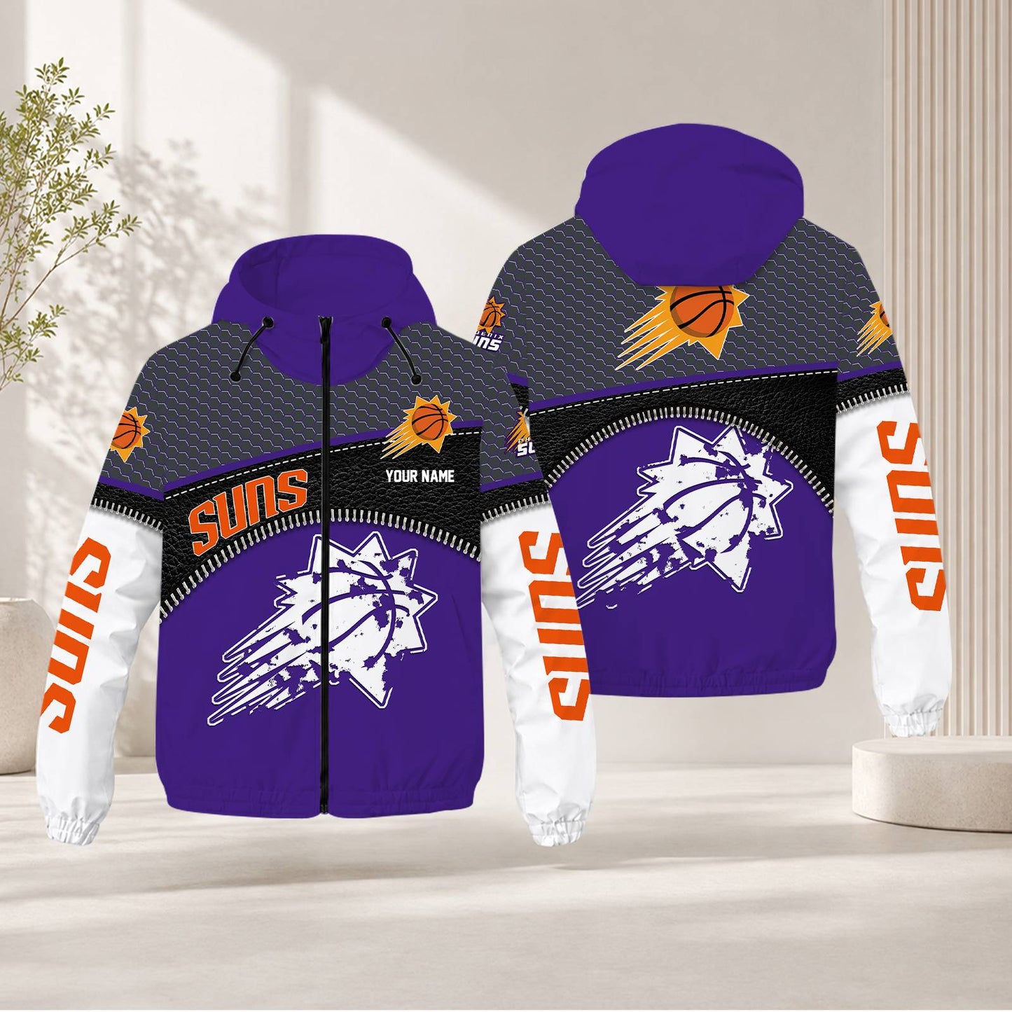 FLASH SALE - NEW CUSTOMIZED NBA21 PSU PHOENIX SUNS WINDBREAKER JACKET