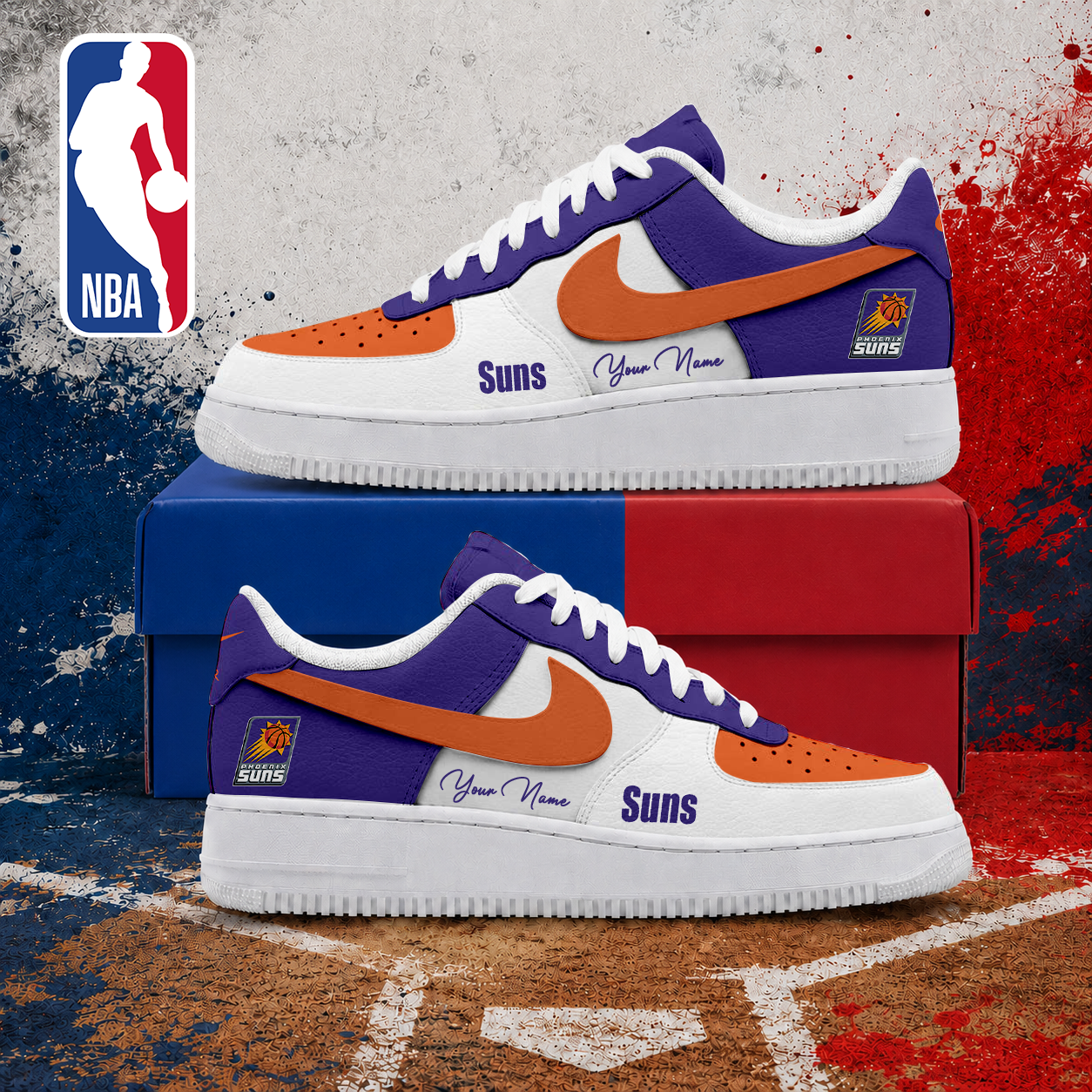 FINAL SALE - NEW CUSTOMIZED NBA21 PSU PHOENIX SUNS AF1 SNEAKERS