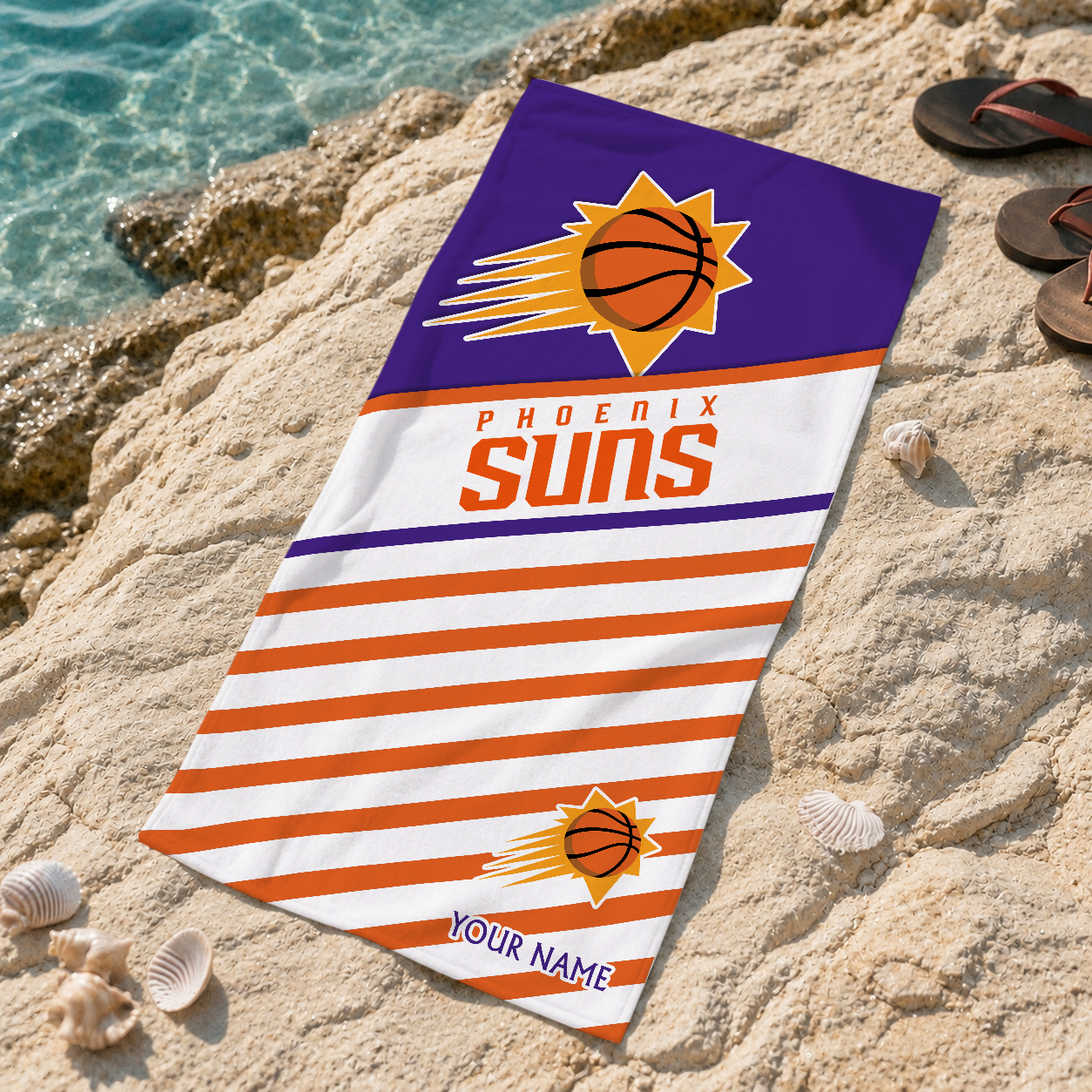 FINAL SALE - NEW CUSTOMIZED NBA21 PSU PHOENIX SUNS BEACH TOWEL FOR FAN