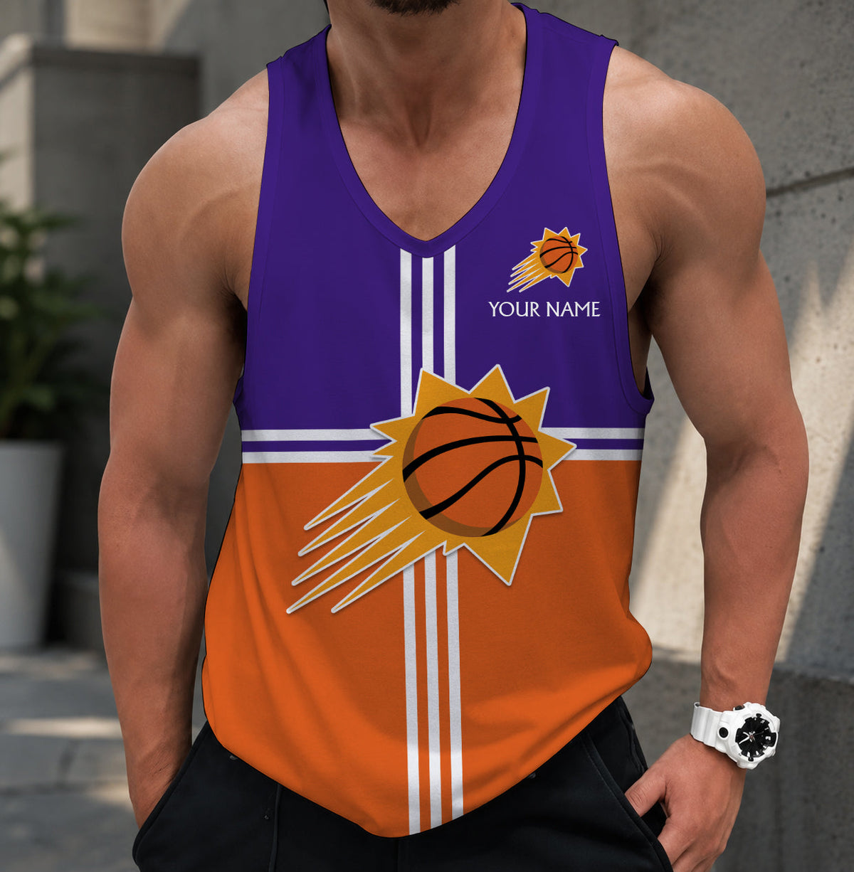 FINAL SALE - NEW CUSTOMIZED NBA21 PSU PHOENIX SUNS MEN'S TANK TOP