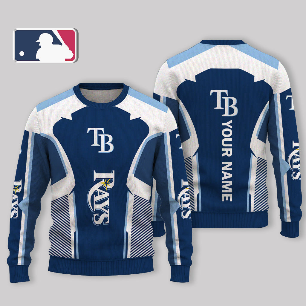 LIMITED EDITION - NEW CUSTOMIZED MLB21 TBR TAMPA BAY RAYS UGLY SWEATER