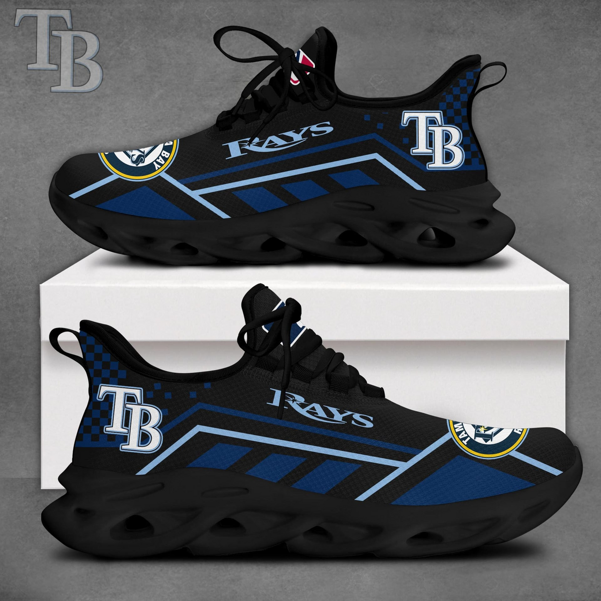 VIRAL EDITION - NEW CUSTOMIZED MLB21 TBR TAMPA BAY RAYS MAX SOUL SHOES