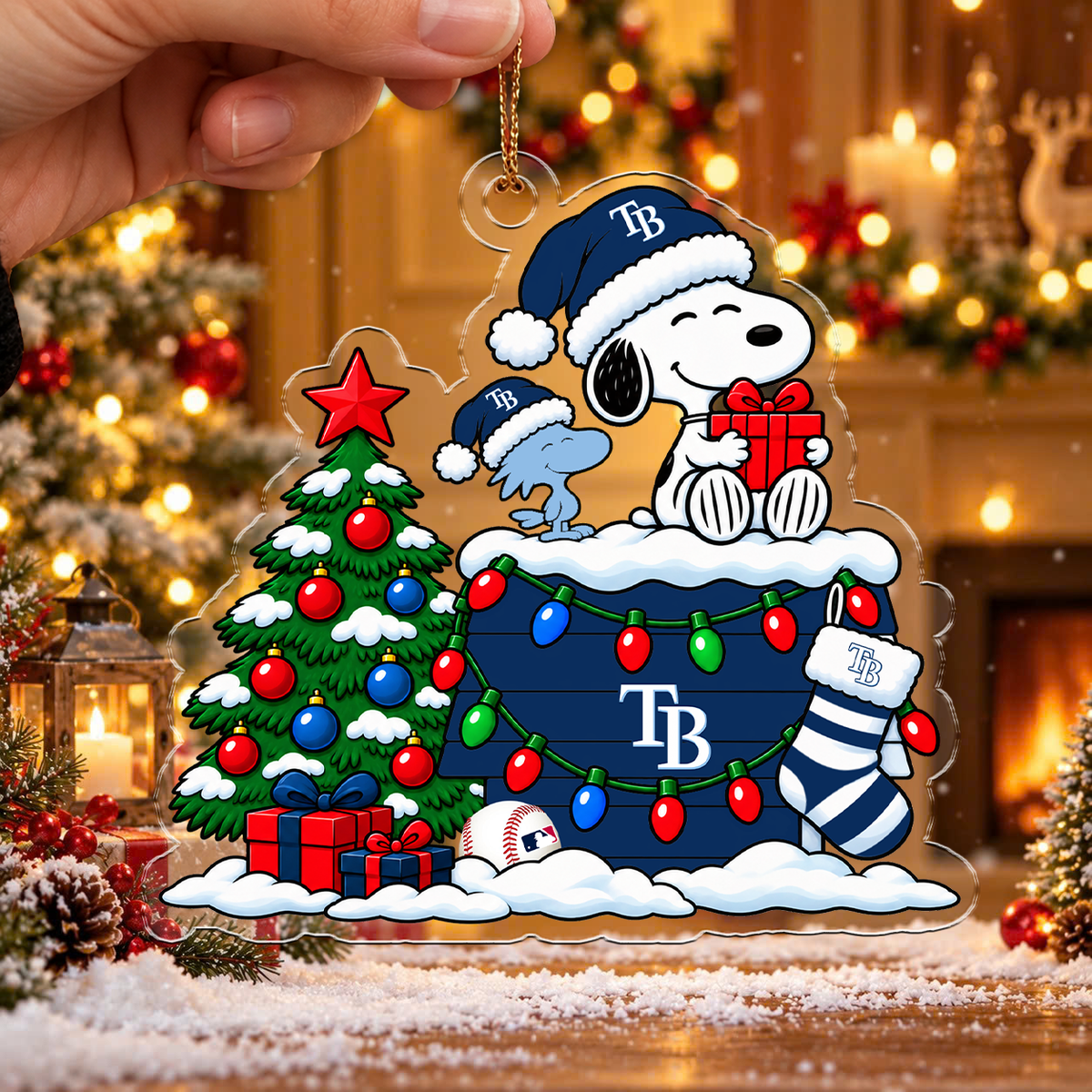 MEGA SALE - NEW CUSTOMIZED MLB21 TBR TAMPA BAY RAYS CHRISTMAS ACRYLIC ORNAMENT