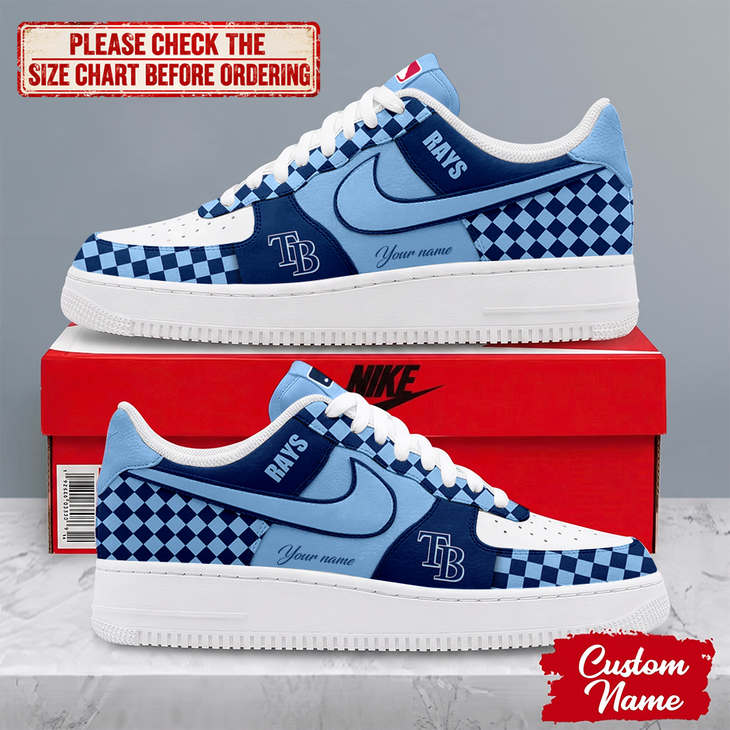 LIMITED EDITION - NEW CUSTOMIZED MLB21 TBR TAMPA BAY RAYS AF1 SHOES