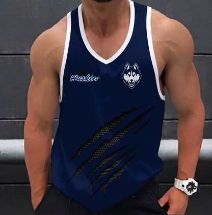 EXCLUSIVE EDTION - NEW CUSTOMIZED NCAA MAM21 UCH UCONN HUSKIES STRAPPY UNISEX TANK TOP