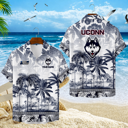 LIMITED EDITION - NEW CUSTOMIZED MAM21 UCH UCONN HUSKIES UNISEX HAWAIIAN SHIRT