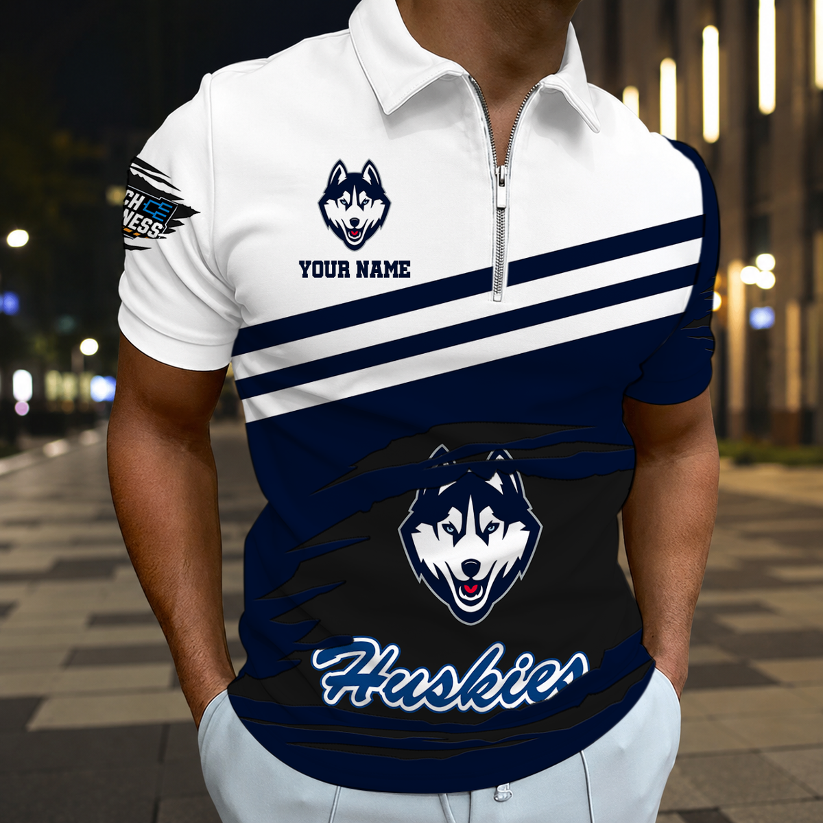 EXCLUSIVE EDITION - NEW CUSTOMIZED NCAA MAM21 UCH UCONN HUSKIES T-SHIRT, POLO SHIRT, ZIP POLO SHIRT, SWEATSHIRT, HOODIE & ZIP HOODIE